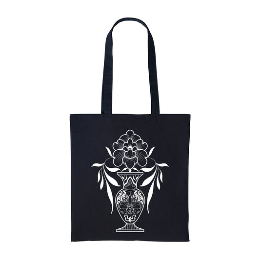 Bring Me Flowers | Black Shopper Tote Bag
