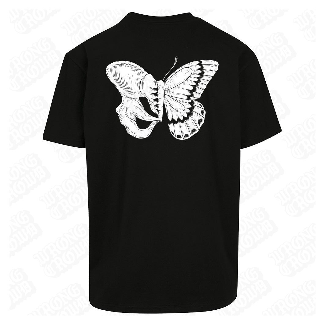 Brittle Butterfly | Oversized Black T-Shirt - Wrong Crowd Artist merch