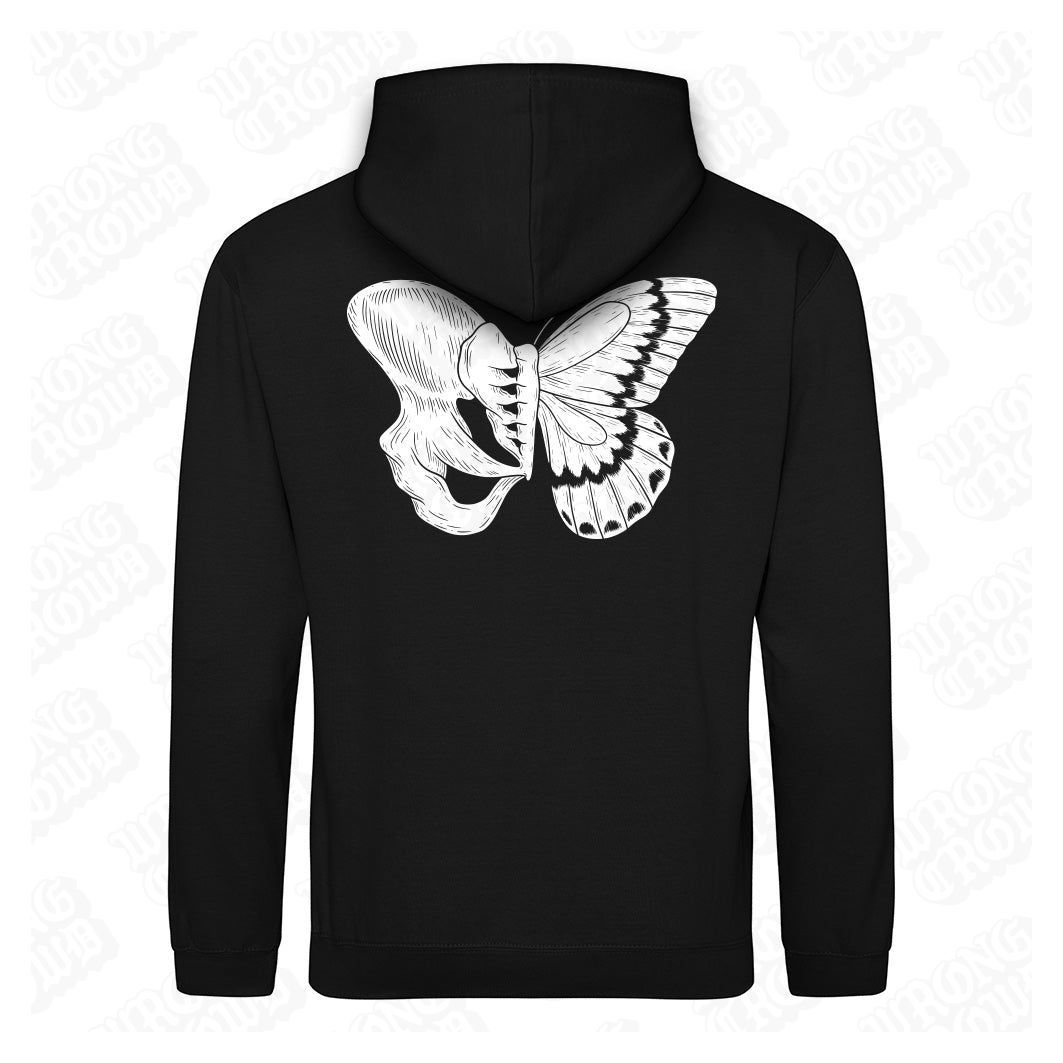 Brittle Butterfly | Black Hoodie - Wrong Crowd Artist merch
