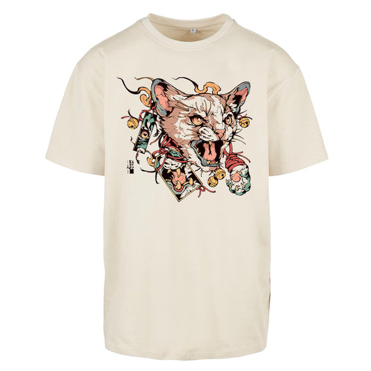 Cat | Oversized Sand T-Shirt
