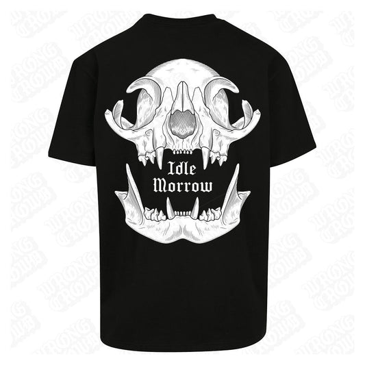 Cat Skull | Oversized Black T-Shirt - Wrong Crowd Artist merch