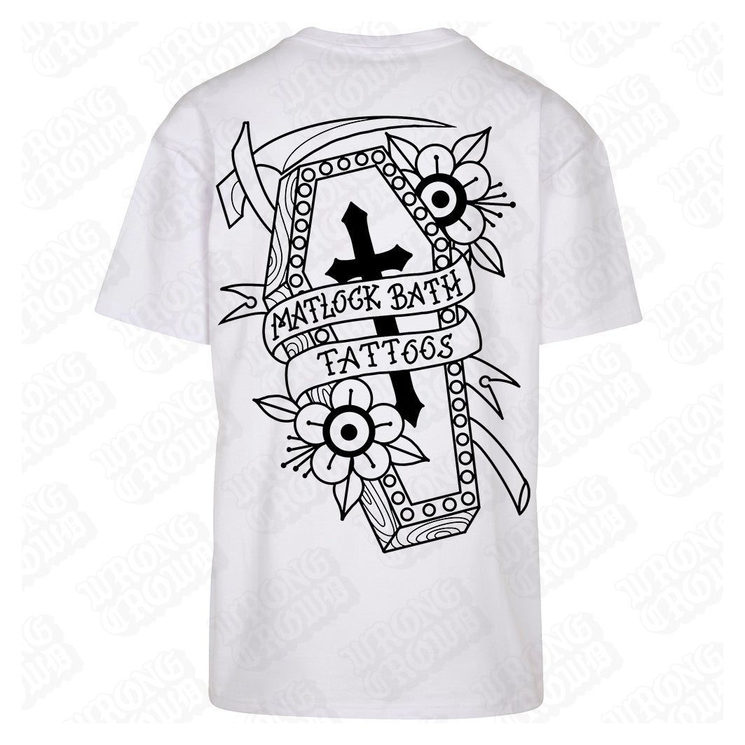 Black Coffin | Oversized White T-Shirt