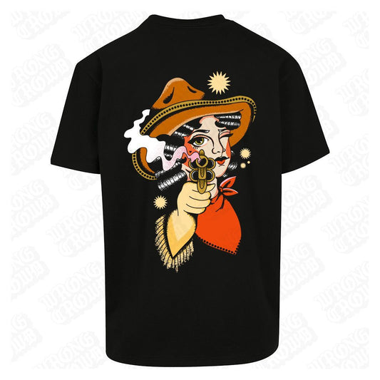 Cowgirl | Oversized Black T-Shirt - Wrong Crowd Artist merch