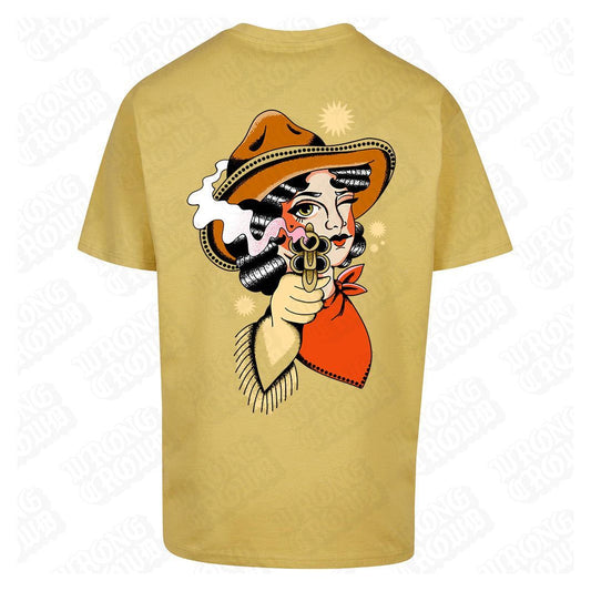 Cowgirl | Oversized Pale Moss T-Shirt - Wrong Crowd Artist merch