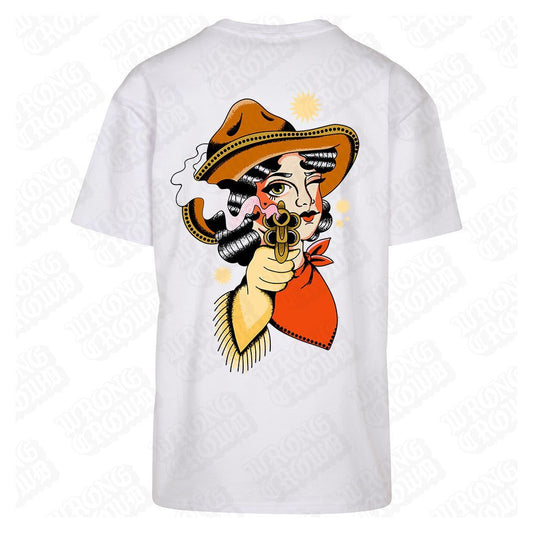 Cowgirl | Oversized White T-Shirt - Wrong Crowd Artist merch