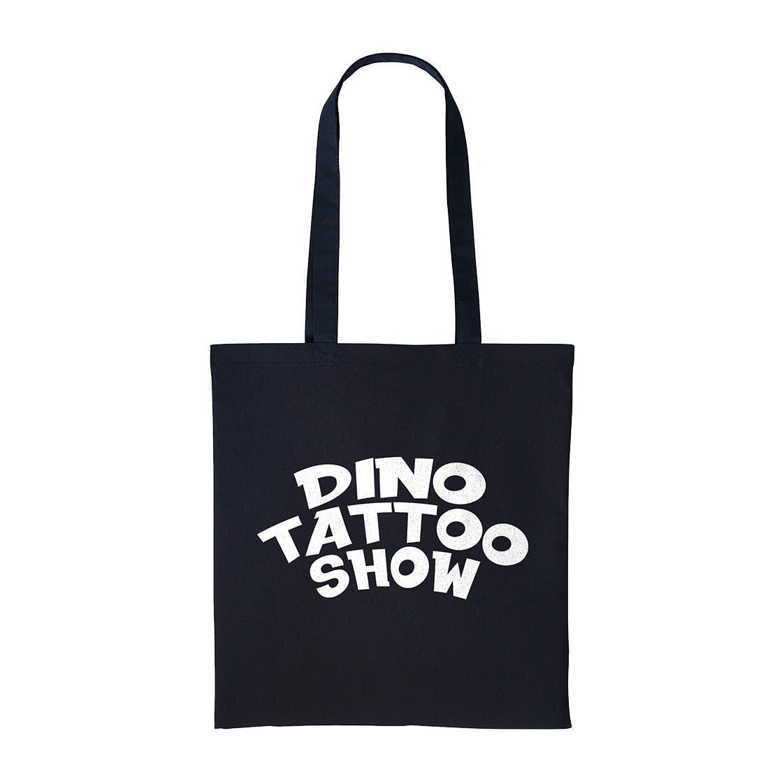 Dino Tattoo Show Mono Logo| Black Shopper Tote Bag