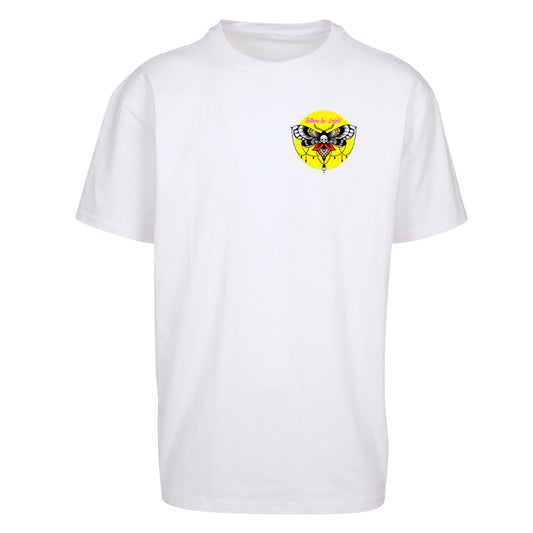 Death Moth | Oversized White T-Shirt - Wrong Crowd Artist merch