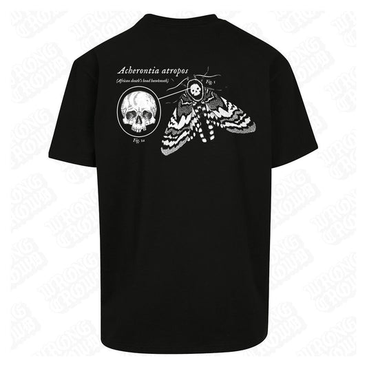 Deaths Head Hawkmoth | Oversized Black T-Shirt - Wrong Crowd Artist merch