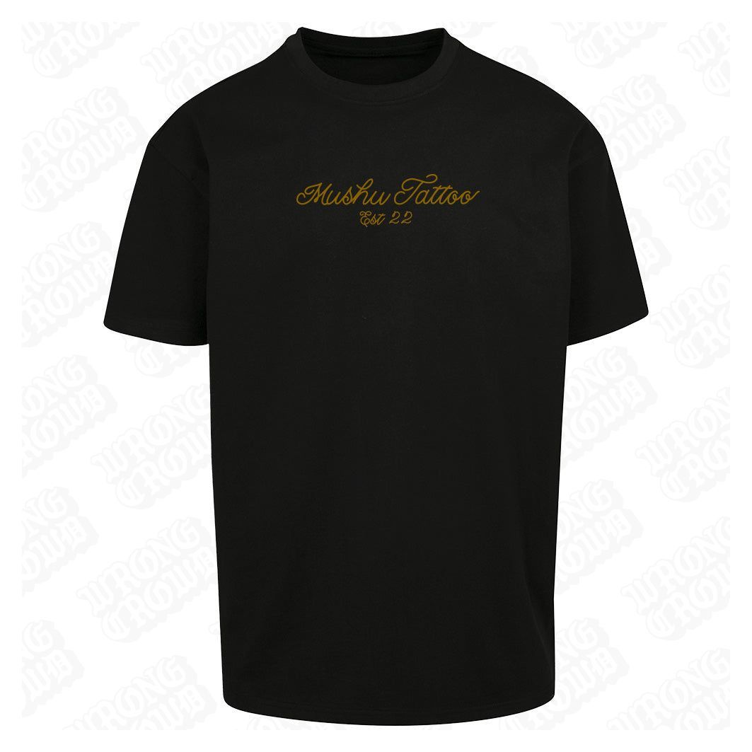 Dragon Gold | Oversized Black T-Shirt