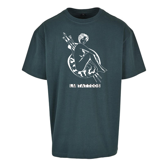 Easel Lady | Oversized Bottle Green T-Shirt