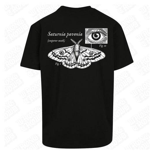 Emperor Moth | Oversized Black T-Shirt - Wrong Crowd Artist merch