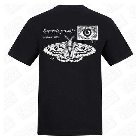 Emperor Moth | Regular Fit Black T-Shirt - Wrong Crowd Artist merch