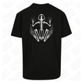 Frog Skeleton | Oversized Black T-Shirt - Wrong Crowd Artist merch