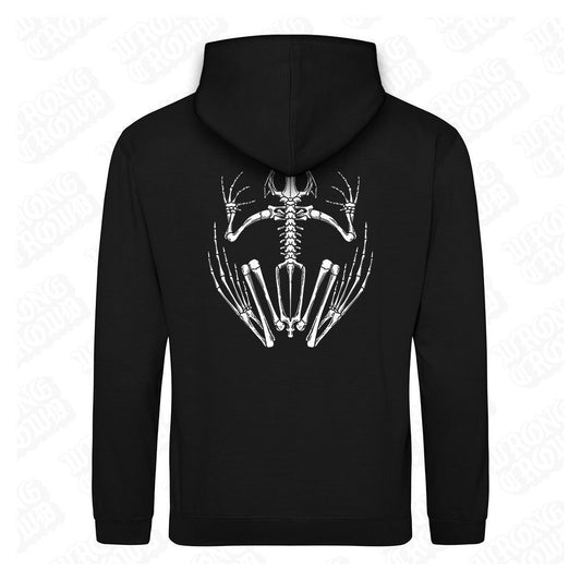 Frog Skeleton | Black Hoodie - Wrong Crowd Artist merch