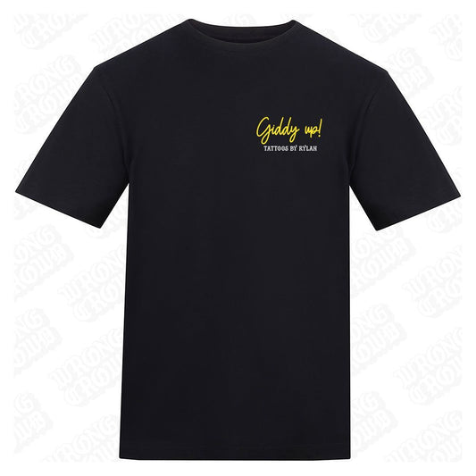 Giddy Up | Regular Fit Black T-Shirt - Wrong Crowd Artist merch