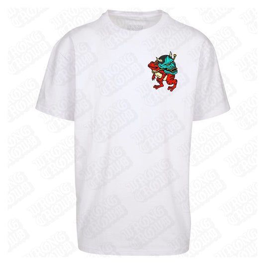 Hannya Frog | Oversized White T-Shirt - Wrong Crowd Artist merch