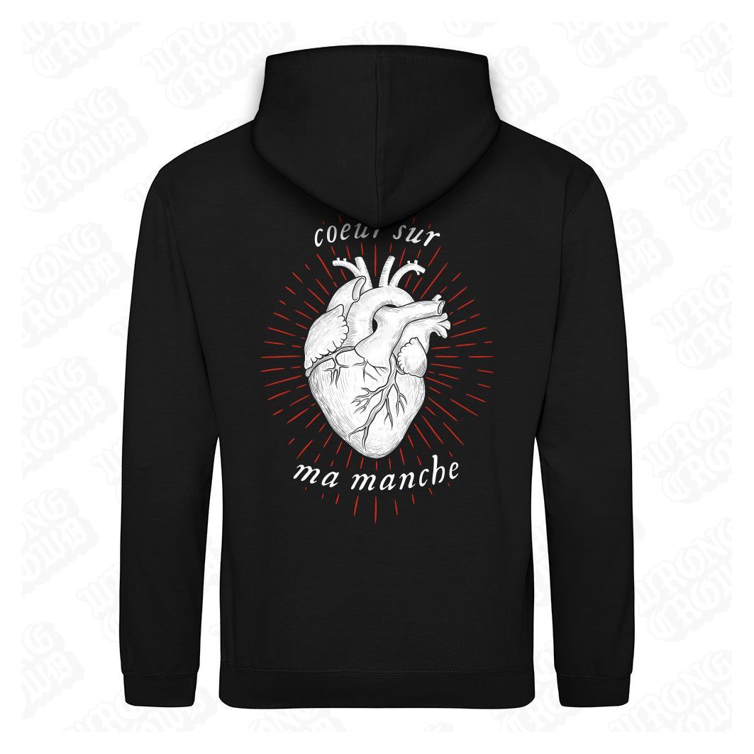 Heart On My Sleeve | Black Hoodie - Wrong Crowd Artist merch