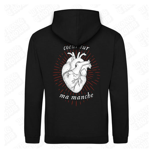Heart On My Sleeve | Black Hoodie - Wrong Crowd Artist merch