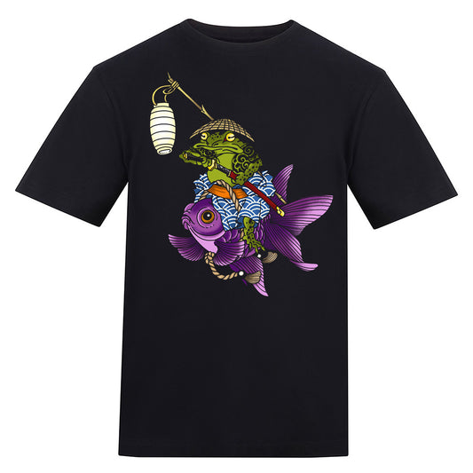 Koi Frog  | Regular Fit Black T-Shirt