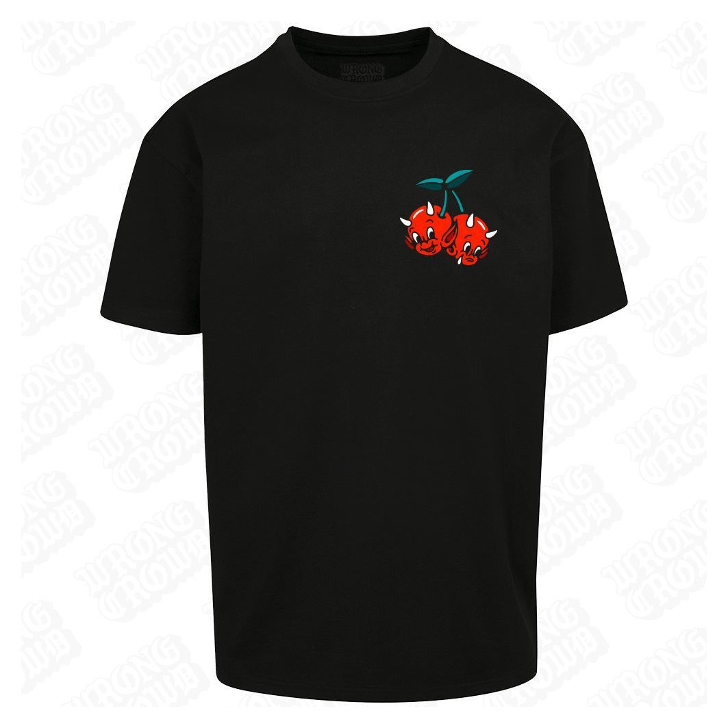 Laugh Now Cry Later | Oversized Black T-Shirt - Wrong Crowd Artist merch