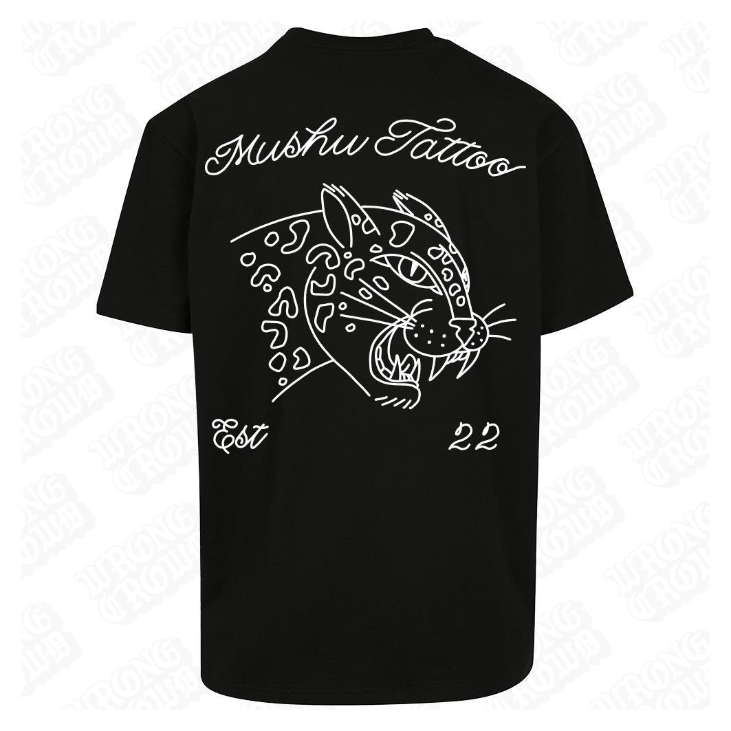 Leopard | Oversized Black T-Shirt