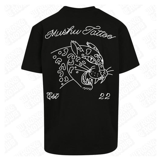 Leopard | Oversized Black T-Shirt