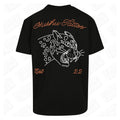 Leopard Orange | Oversized Black T-Shirt