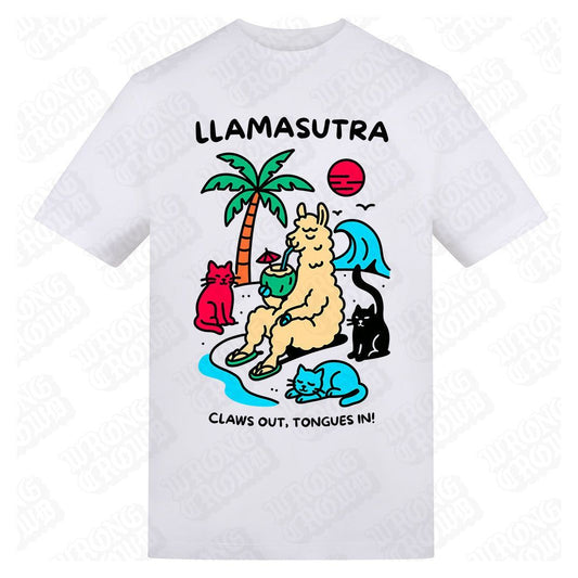 Llamasutra | Regular Fit White T-Shirt