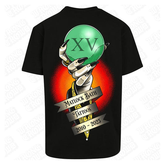 Matlock Bath Tattoo | Oversized Black T-Shirt - Wrong Crowd Artist merch
