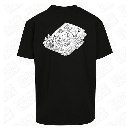 Mushroom Study | Oversized Black T-Shirt - Wrong Crowd Artist merch