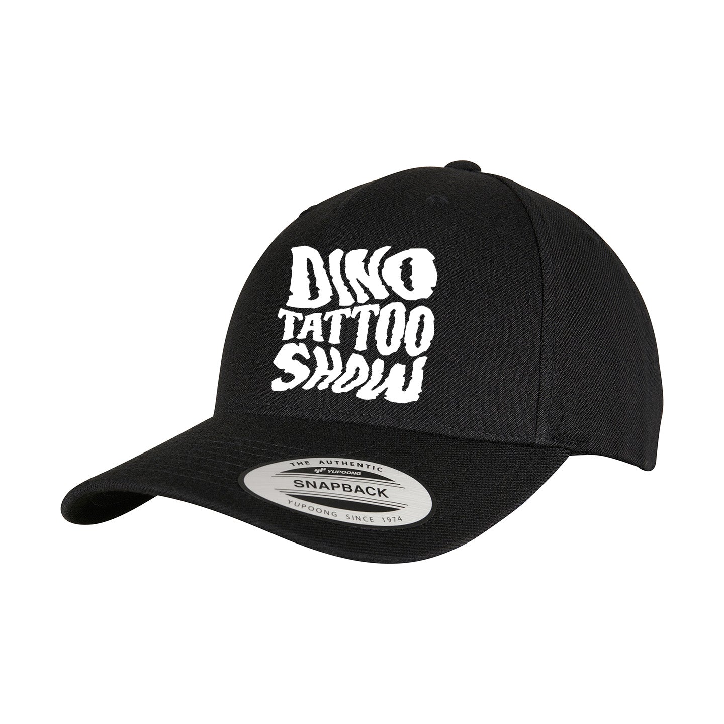 Dino Warped Logo | Black Curved Classic Visor Snapback Cap