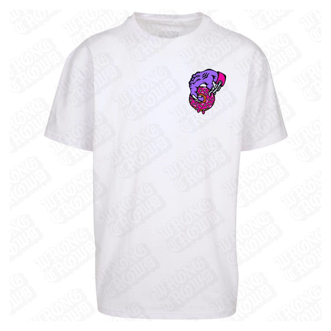 Prisoner Of Baked Goods | Oversized White T-Shirt - Wrong Crowd Artist merch
