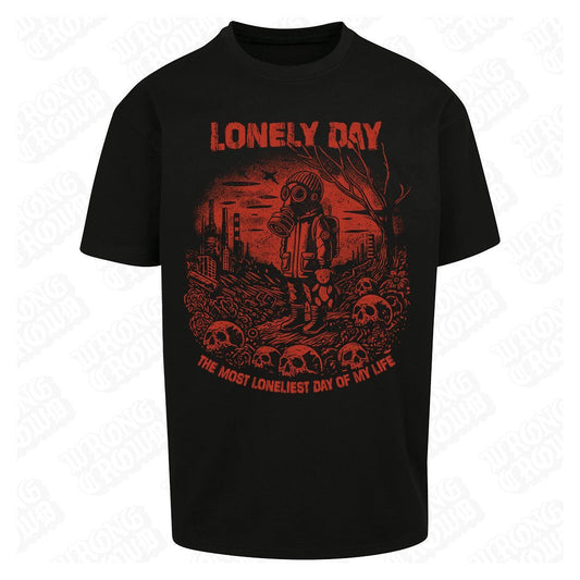 Lonely Day Red Edition | Oversized Black T-Shirt