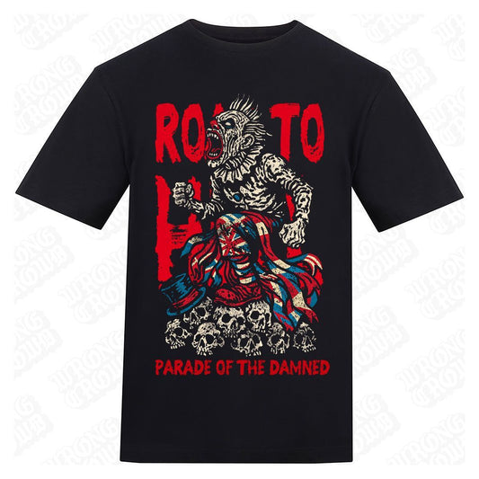 Road to Hell  | Regular Fit Black T-Shirt