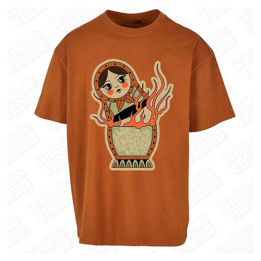 Russian Doll | Oversized Toffee T-Shirt - Wrong Crowd Artist merch