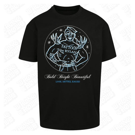Rylan Logo | Oversized Black T-Shirt - Wrong Crowd Artist merch