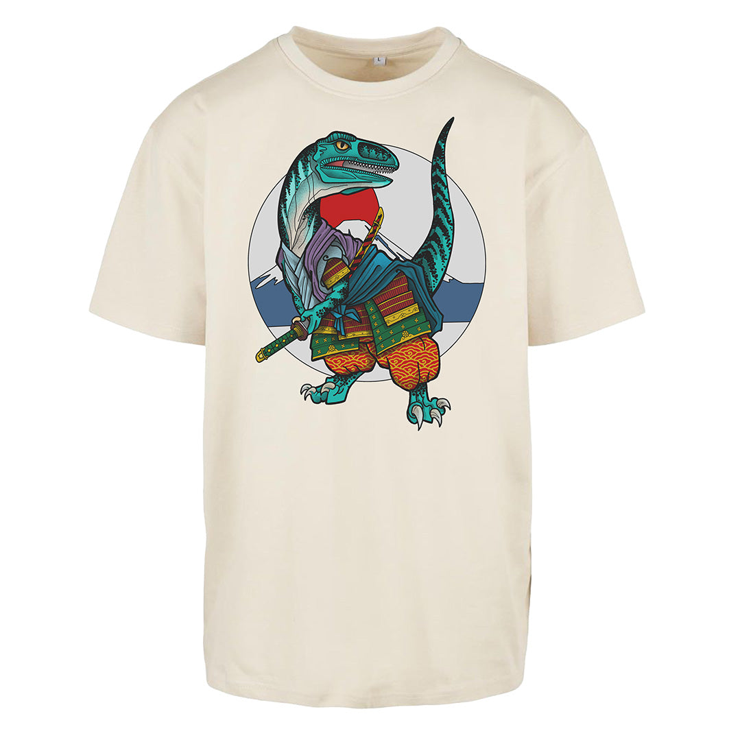 Samurai Raptor | Oversized Sand T-Shirt