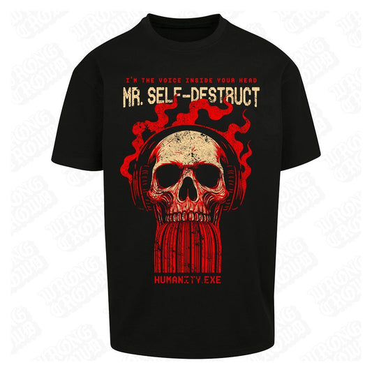 Self Destruct | Oversized Black T-Shirt