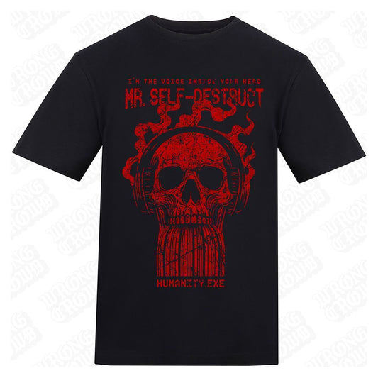 Self Destruct  | Regular Fit Black T-Shirt