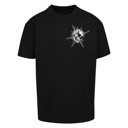 Skull Flail | Oversized Black T-Shirt - Wrong Crowd Artist merch