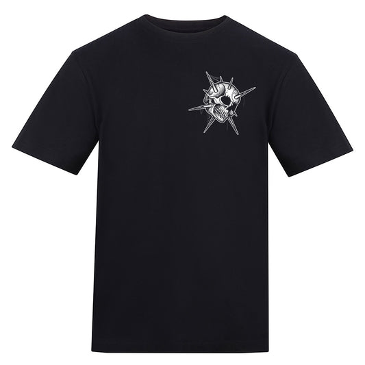 Skull Flail | Regular Fit Black T-Shirt - Wrong Crowd Artist merch
