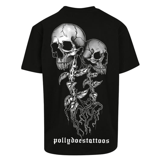 Skull Plant | Oversized Black T-Shirt - Wrong Crowd Artist merch