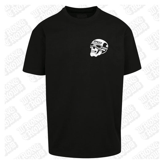 Speed Skull | Oversized Black T-Shirt - Wrong Crowd Artist merch