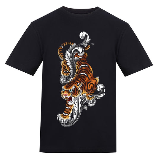 Tiger | Regular Fit Black T-Shirt