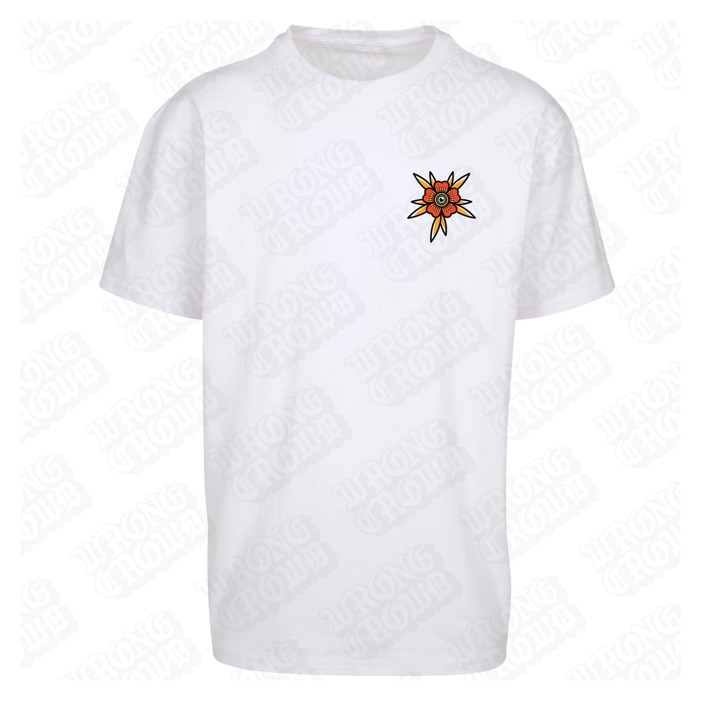 Hannya | Oversized White T-Shirt - Wrong Crowd Artist merch