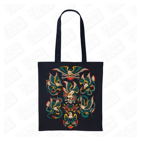 Eagle Flash | Black Shopper Tote Bag - Wrong Crowd Artist merch
