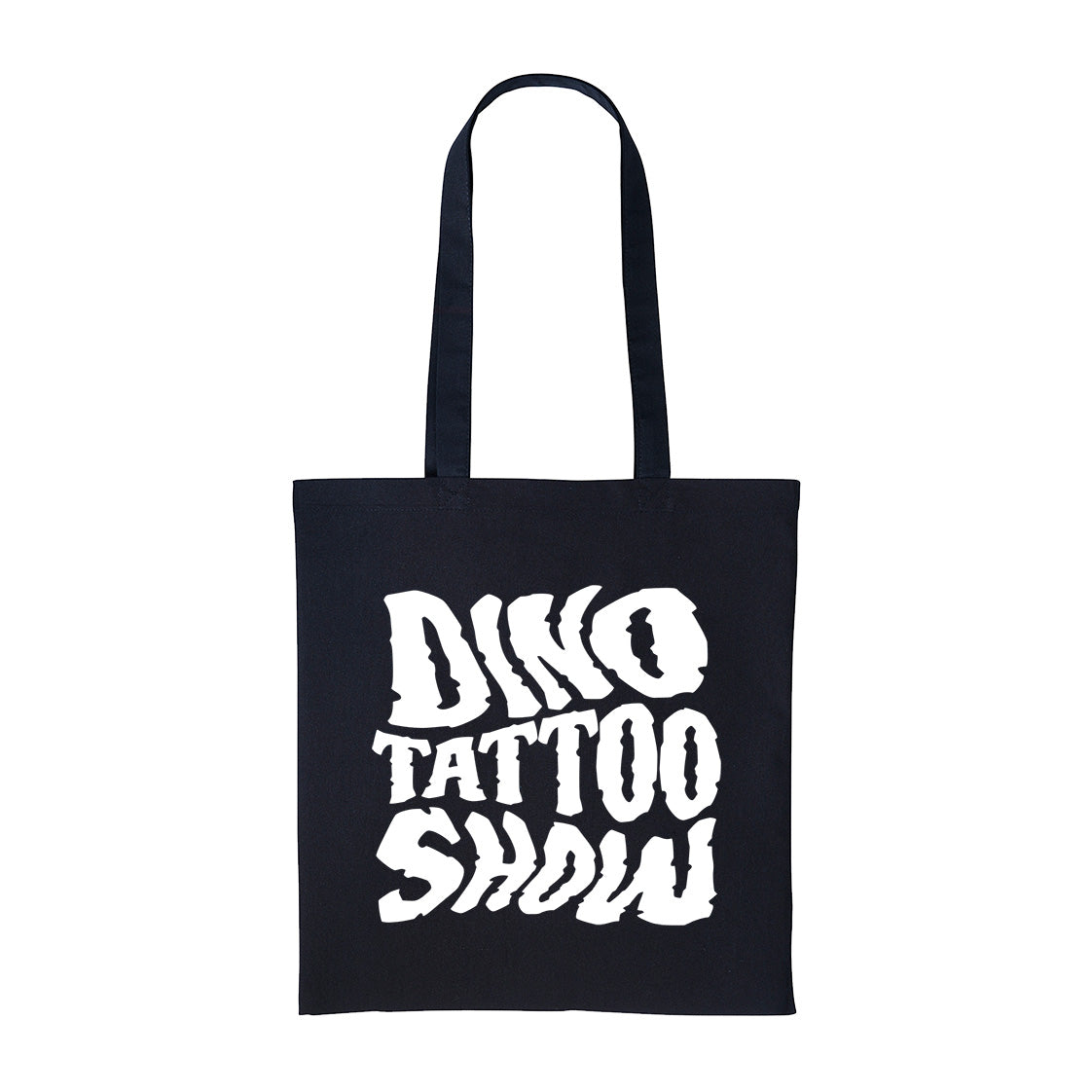 Dino Tattoo Show Warped Logo| Black Shopper Tote Bag
