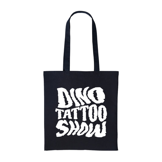Dino Tattoo Show Warped Logo| Black Shopper Tote Bag