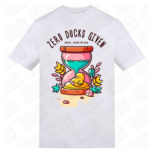 Zero Ducks Given  | Regular Fit White T-Shirt