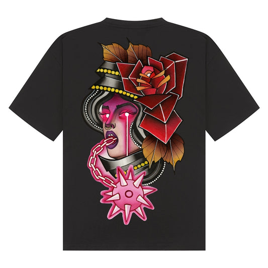 Neon Knight | Black | Breezer 180gsm Oversized T-Shirt - Wrong Crowd Artist merch